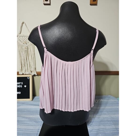 LA Hearts Women Pink Pleated Sleeveless Cropped Blouse M - Picture 3 of 3